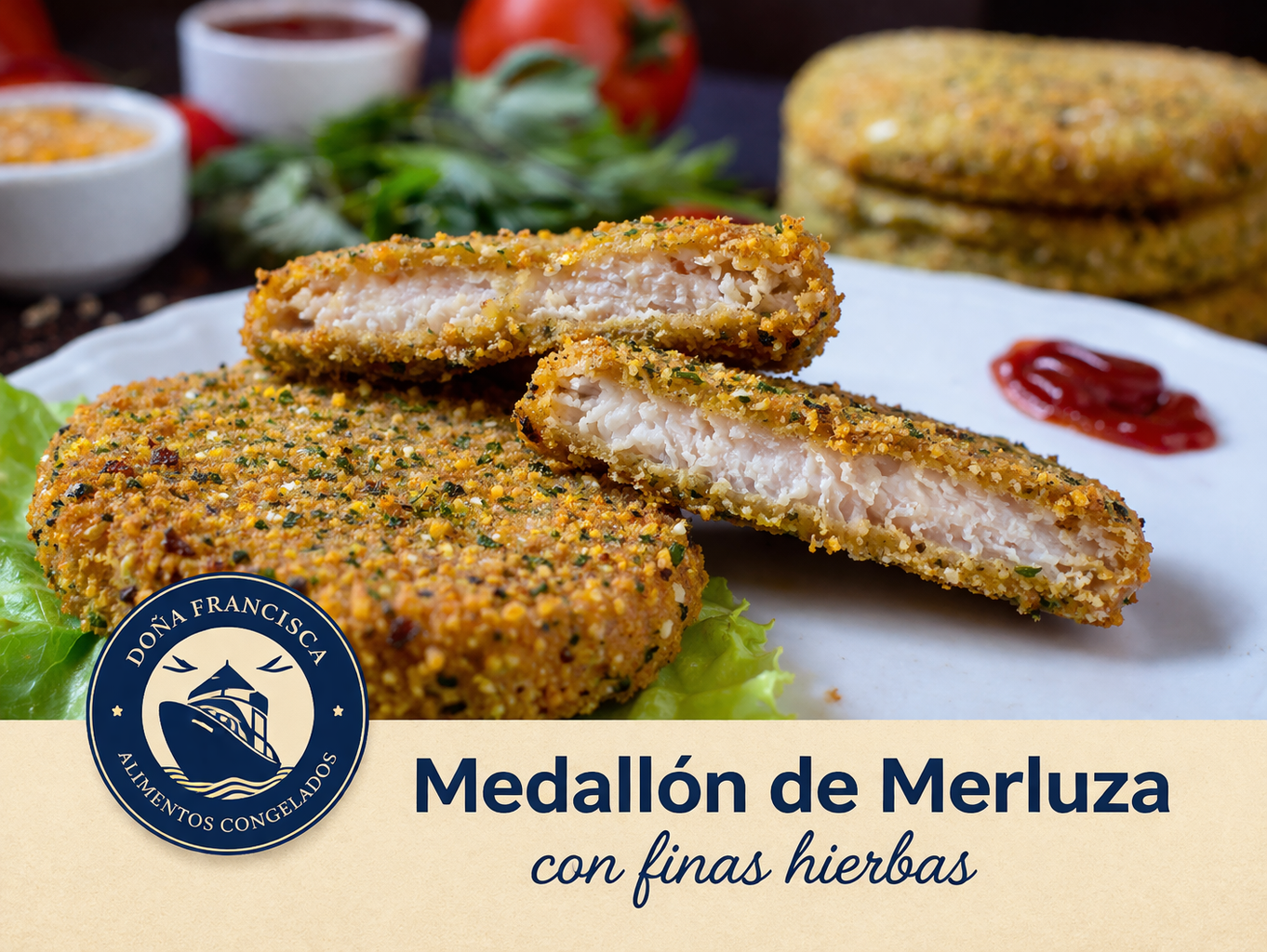 Medallón de merluza con hierbas
